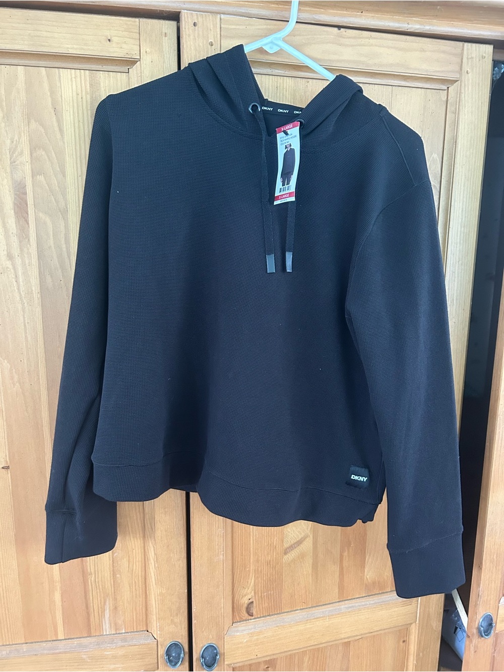DKNY Black Women's Hooded Crew Sweater